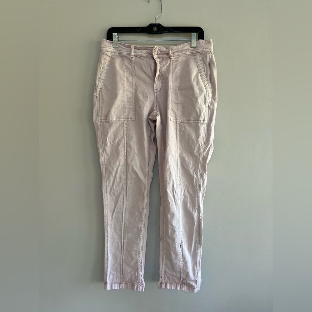 by Anthropologie ‘The Wander’ Linen Blend Utility Pant in Pale Pink, size 29 - Picture 2 of 10